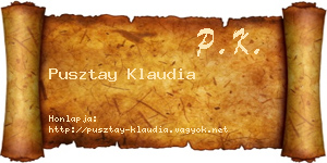 Pusztay Klaudia névjegykártya