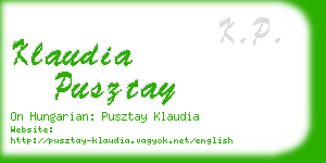 klaudia pusztay business card